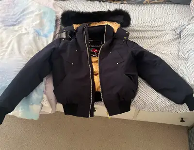 Brand New Mooseknuckle Bomber Jacket with Black fur.
