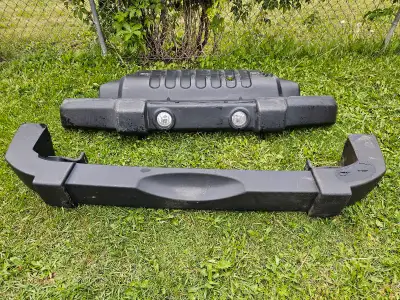 Jeep Wrangler front and rear bumper with fog and under shield. Great condition extremely minor scrat...