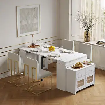Wooden Extendable 2 / 4 / 6 Seat Rectangle Dining Room Table, View more