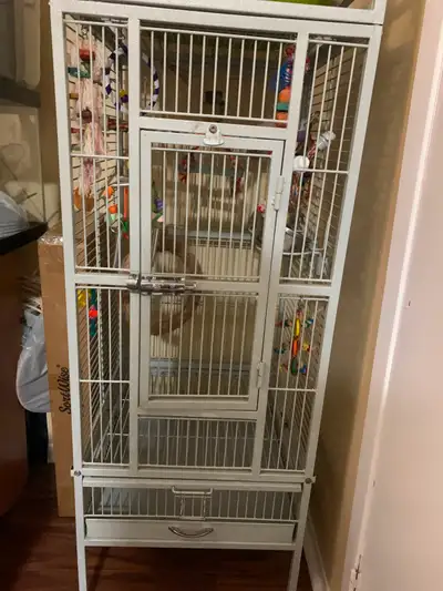 Includes: -Tall cage suitable for small-medium sized birds such as conures, cockatiels, parrotlets,...