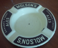 Molson's Rare Ash Tray Canada's Finest Ales, Beige and Brown