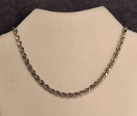 Vintage Monet Chrome Rope Chain Necklace - 19"