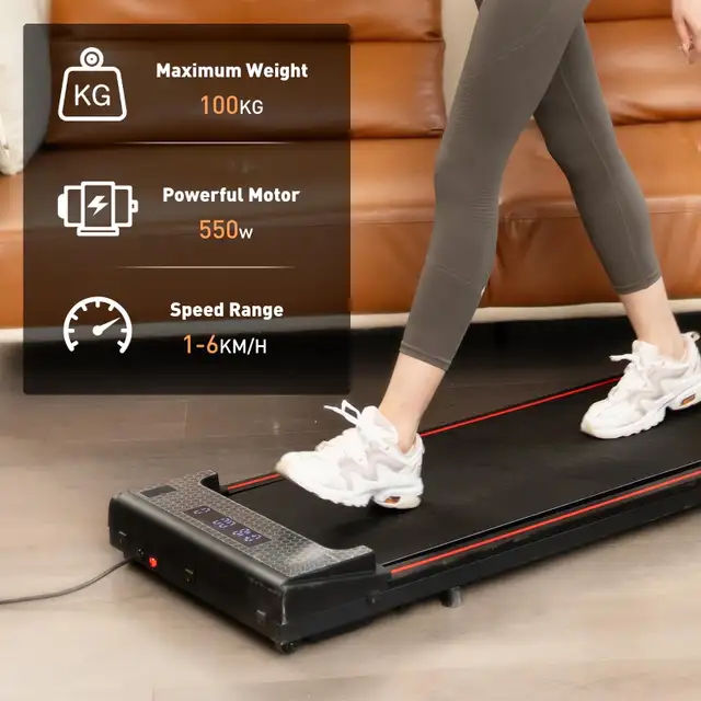 CITYSPORTS Portable Treadmill - Under Desk Quiet - Black/Red in Exercise Equipment in Markham / York Region - Image 7