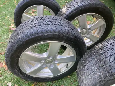 Set of used winter tires on alloy rims: * Brand: Continental WinterContact SI Polar Plus Technology...