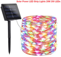 Brand new outdoor patio Solar Power 20M 200 LED Strip Lights