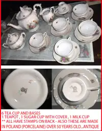 Antique TEACUP SET FROM POLAND