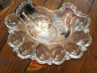 Vintage 1950s Studio nova barnyard rooster deviled egg platter.