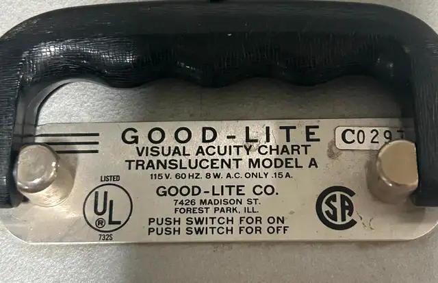 Good-Lite Visual Acuity Chart, Translucent Model A63351296848003123