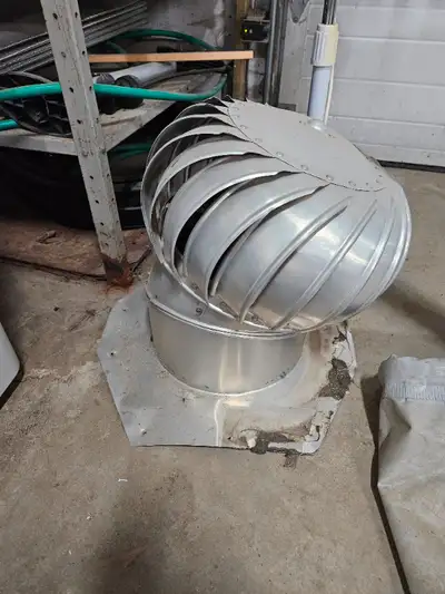 Selling used whirlybird turbine vent. 16 inch diameter, with base 20 inches wide.