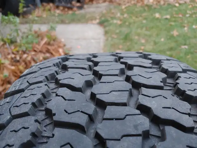 TWO "as new" GOODYEAR WRANGLER 20 INCH LUG TIRES in Tires & Rims in Sarnia - Image 3