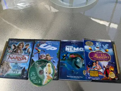 Disney New  Aladdin, Up, Finding Nemo, Narnia, Tinkerbell DVDs, View more