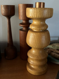 CHANDELIER EN BOIS RÉTRO VINTAGE WOODEN CANDLESTICK MID CENTURY