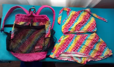 Matching girls swimsuit and backpack, size 14. Nepean., View more