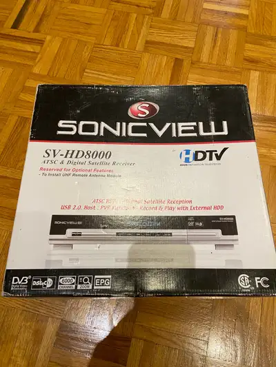 Sonic view SV-HD8000 Free to Air Stellite receiver, View more