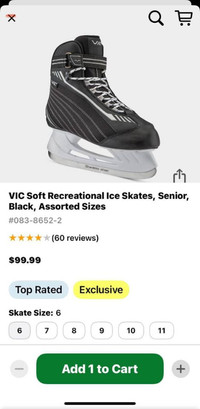Size 6 Like New Ice Skates - south Edm. 105/78 ave