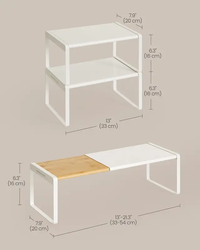 VASAGLE 2-Tier Expandable Counter Shelf in Bookcases & Shelving Units in Oshawa / Durham Region - Image 4