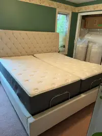 New!  King adjustable bed with mattresses 