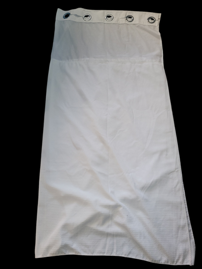 White fabric shower curtain w/ built in liner. Like new!, View more