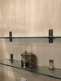 Glass bathroom shelves 24x 5 inches