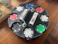 Poker Chip Set with Leather Stand/Cards