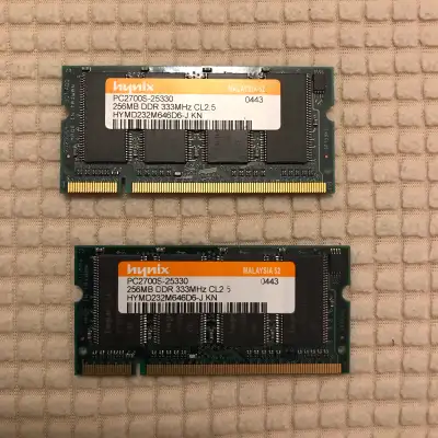 Hynix 256MB DDR SO-DIMM older laptop RAM, View more