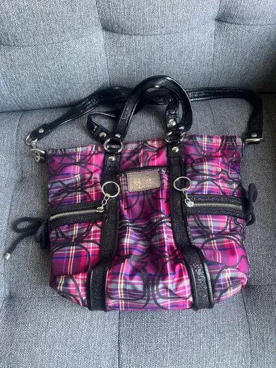 Coach Poppy Tartan Plaid shoulder bag, View more