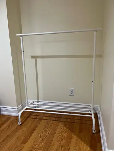 Clothes rack, white, adjustable, View more