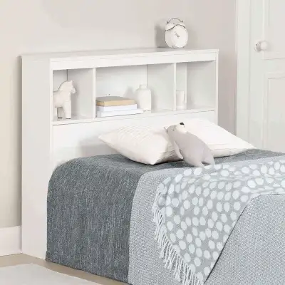• SKU #3260098 •CONTEMPORARY & CLEAN DESIGN: This contemporary bookcase headboard blends style and f...