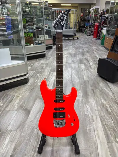 Charvette by Charvel - Electric Guitar -Damaged pot -Missing black plate -Colour: Dayglo Orange -Bod...