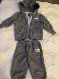 Roots Baby hoodie and pants  in salt and pepper(size 6-12 months
