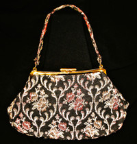 Vintage 1950s sac à main brodé Coronet Embroidered Handbag Purse