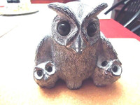 Wolf Original - Inuit  Owl Figurine  (Mom & 2 Baby Owls)