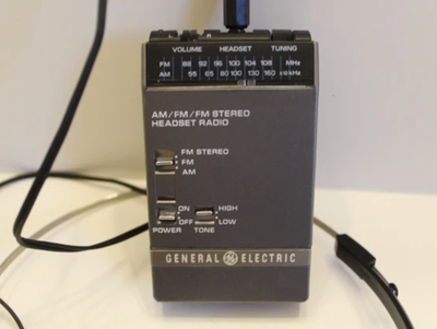 Vintage General Electric AM/FM Stereo Headset Radio No 7-1700B, View more