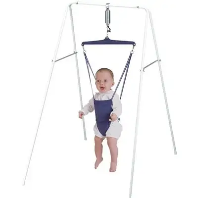 Original Jolly Jumper with Portable Stand provides fun and physical fitness for baby. Improves balan...