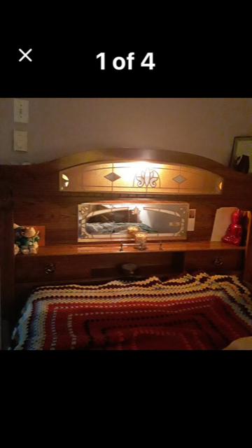 Queen Bed set Lotus maple headboard with book case, View more