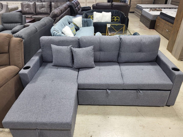 Versatile comfort 4 seater sectional pull out storage sofa bed in Couches & Futons in Oakville / Halton Region - Image 3