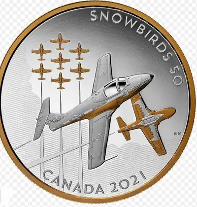 2021 5 oz  Pure Silver 50th anniversary The Snowbirds Coin, View more