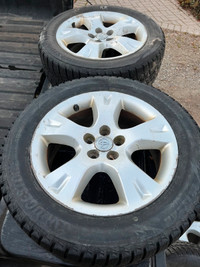 Toyota Aluminium Rims 5x100 and 215/55/16 Bridgestone Snow Tires
