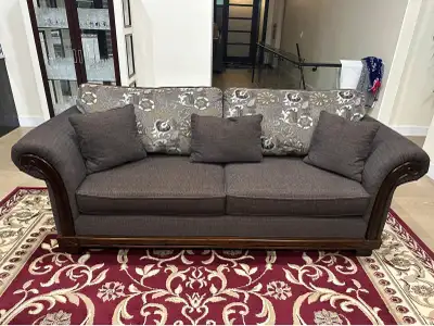 Sofa cushions are reversible in good condition
