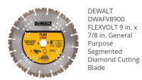 New Diamond blade by Dewalt - 9" round