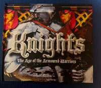 Various hardcover books on warfare/knights/pirates/weapons