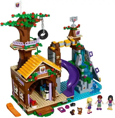 LEGO Friends 41122 Adventure Camp Tree House 3 Minifigures 726 Pieces With Box Set is preowned and w...