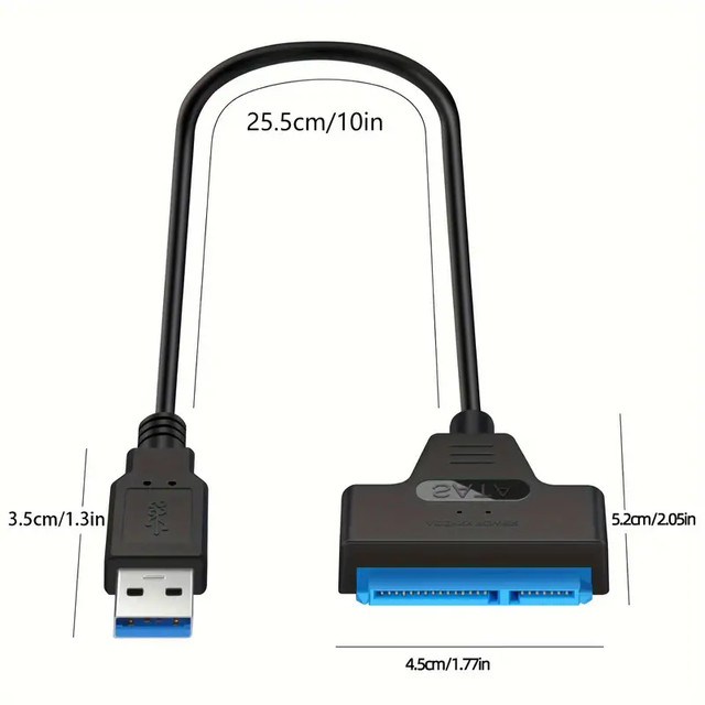 SATA to USB 3.0 adapter cable for 2.5-inch hard drive in Cables & Connectors in St. Catharines - Image 3