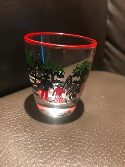 Libbey shot glass Currier & Ives Fisherman 1950’s collectable, View more
