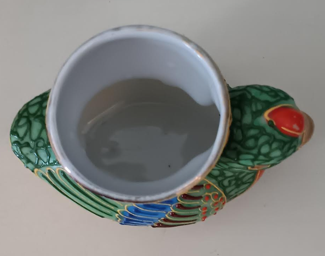 Vintage Moriage Porcelain Bird Hen Quail Egg Cup Eggcup Japan in Arts & Collectibles in Markham / York Region - Image 7