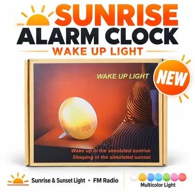  Wake Up Light Sunrise Alarm Clock – Dual Alarms, FM Radio & C