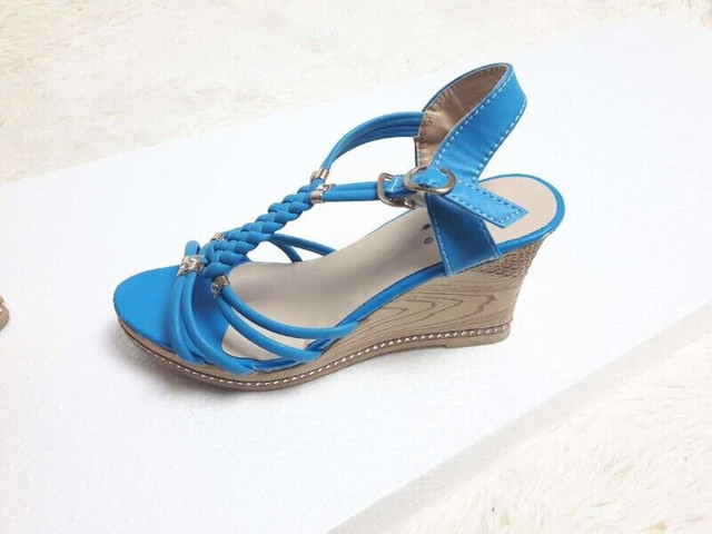 Blue Braided Gladiator Wedges Size 6 Shoes in Women's - Shoes in Cambridge - Image 4