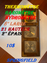 Thermomètre, hydromètre, baromètre