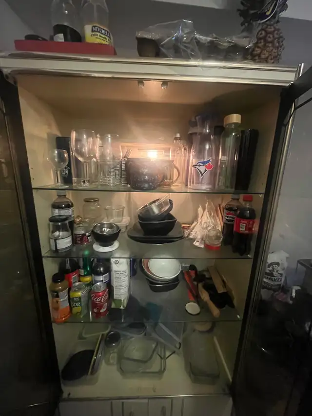 Vintage Display Cabinet with Light & Glass Shelves in Bookcases & Shelving Units in Mississauga / Peel Region - Image 2