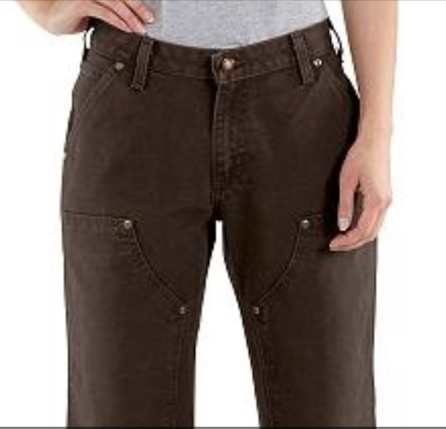 New Women’s Carhartt’s work pants 10x32, dark brown in Women's - Bottoms in Calgary - Image 2